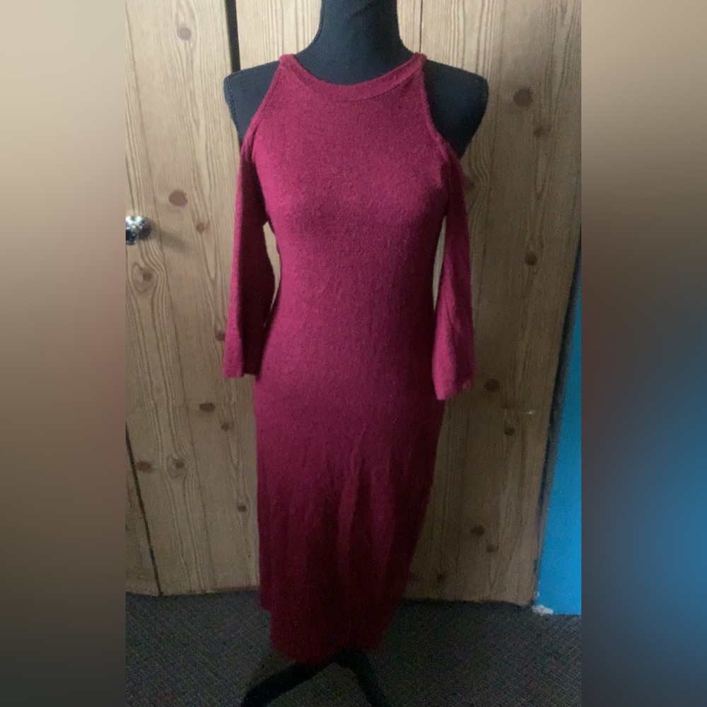 Maroon over the knee dress
